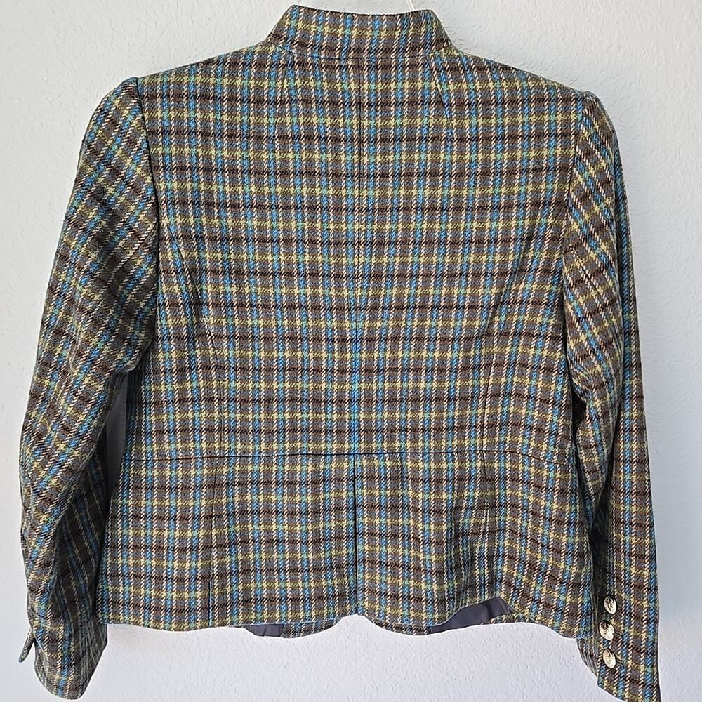 Talbots 10P Petite Plaid Wool Blend Blazer Jacket NWT Gold Button Office Capsule - Picture 3 of 8
